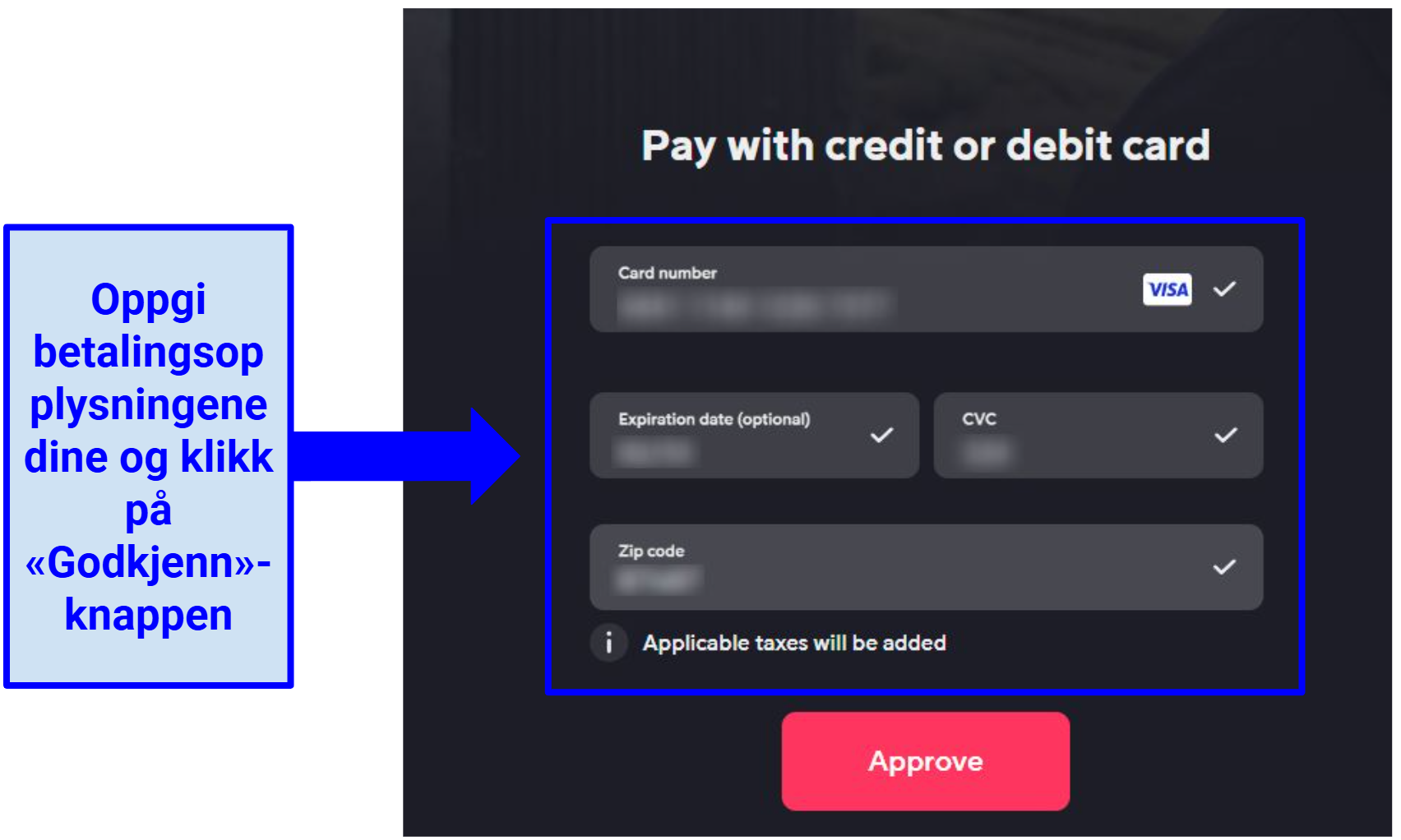 Screenshot of Viaplay payment page