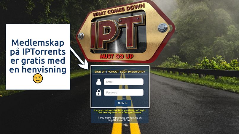 Screenshot of the IPtorrents homepage